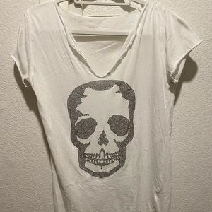 SAKS beaded skull tee